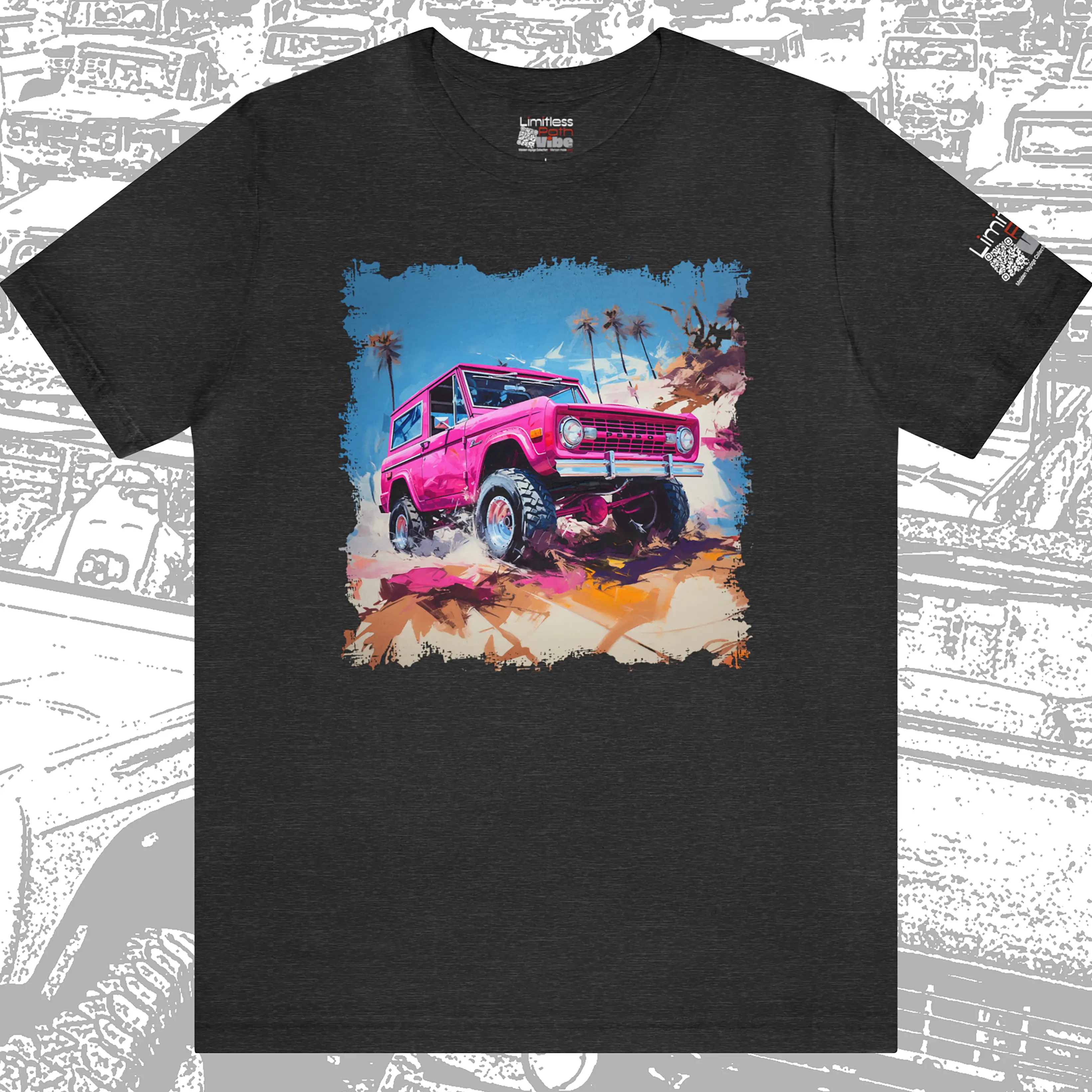 "Palms Pink" heather black