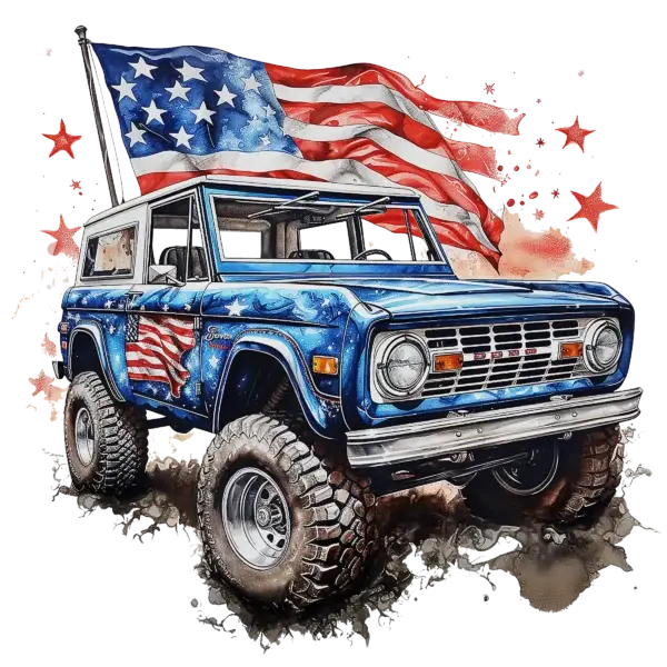 "'Merica" Early Ford Bronco Art